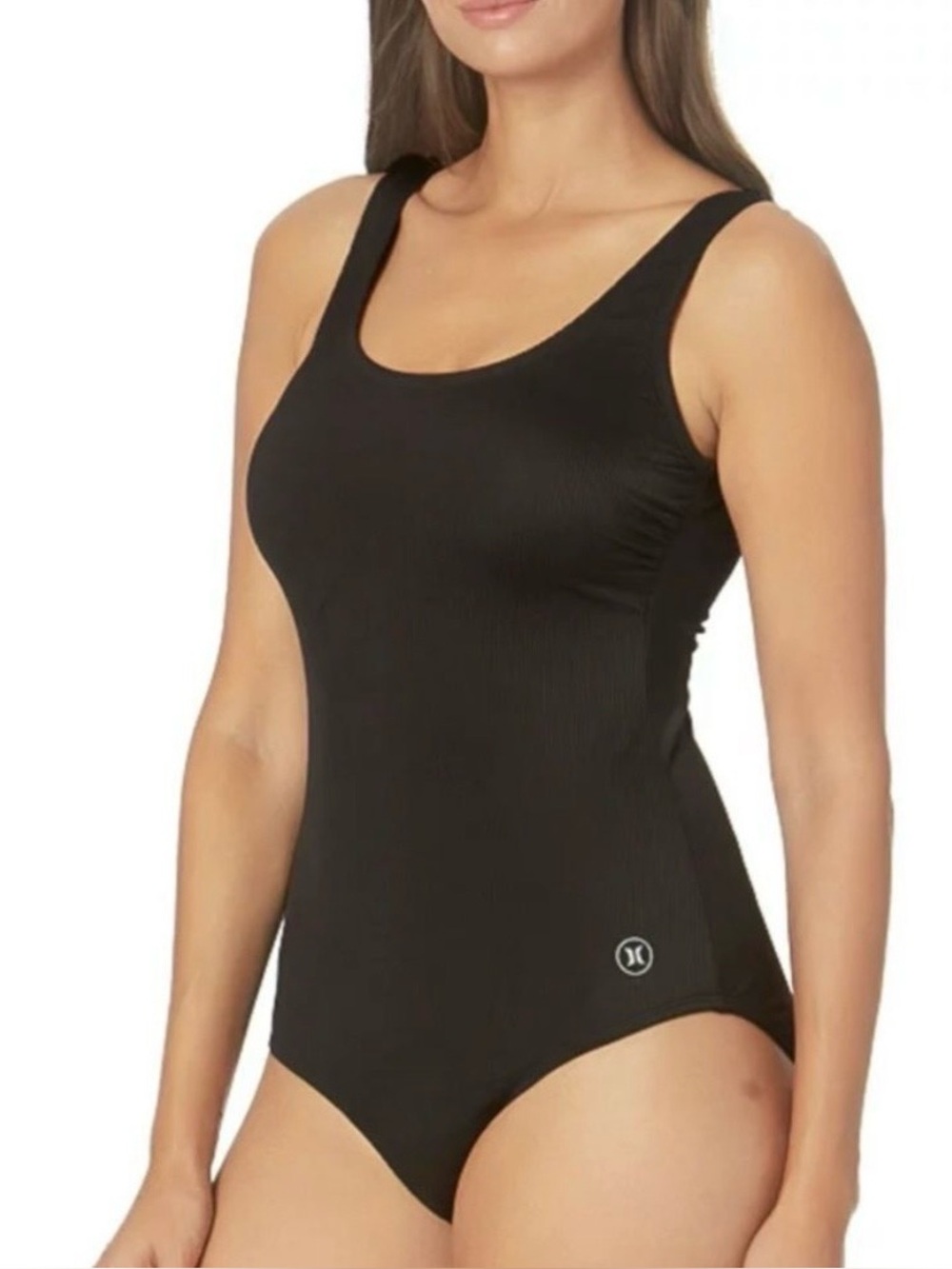 Hurley Black Ribbed One-Piece Swimsuit
